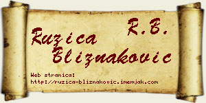 Ružica Bliznaković vizit kartica